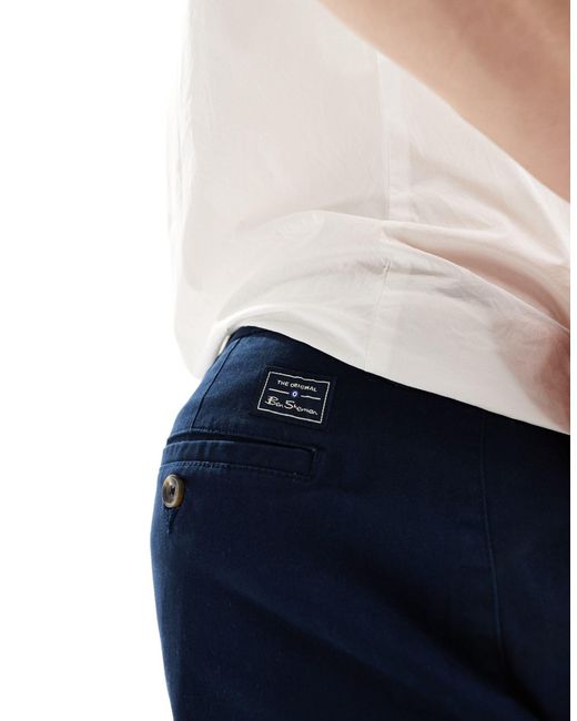 Ben Sherman Blue Slim Fit Stretch Chino Shorts for men