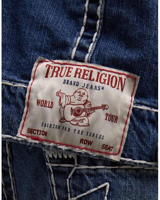 True Religion Blue Super T Drop Shoulder Multi Pocket Co-ord Denim Jacket for men