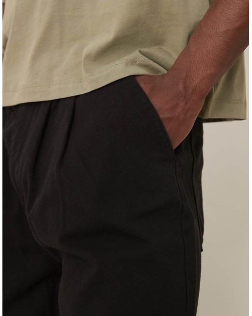 Pantaloncini Taglio Lungo Neri Con Doppia Piega di ASOS in Natural da Uomo
