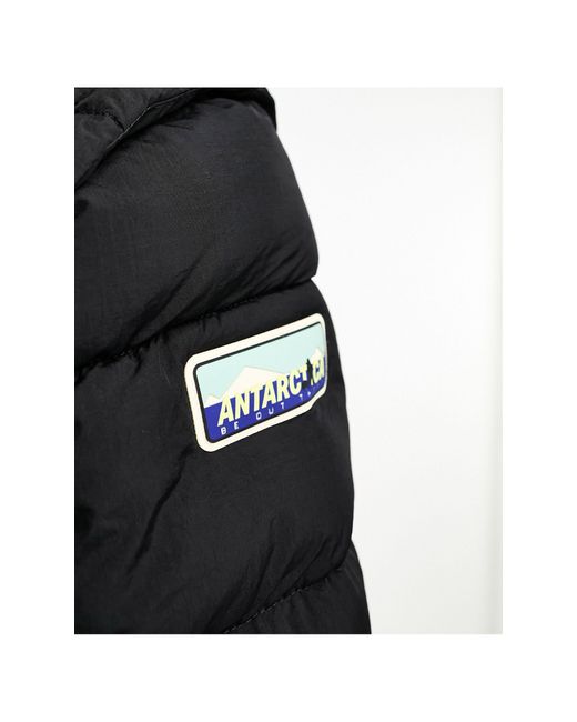 Napapijri Black Rick Water-repellent Puffer Jacket With Logo Patches for men