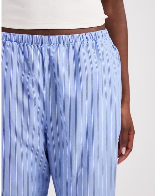 Gap Blue Crinkle Tie Waist Cotton Trousers