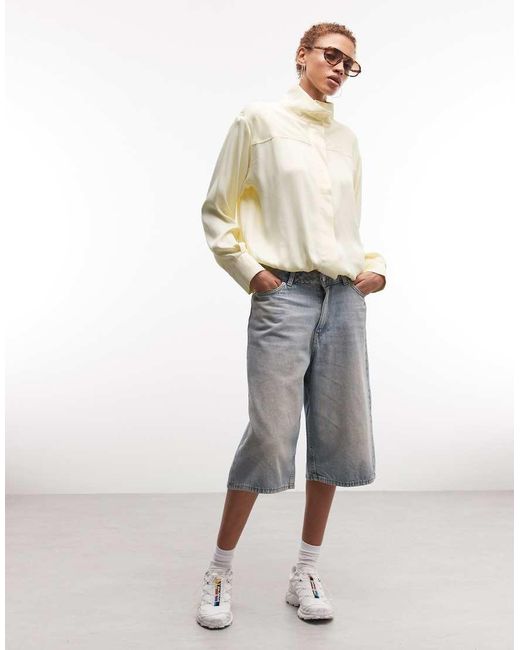 ASOS Natural Satin Bomber Jacket