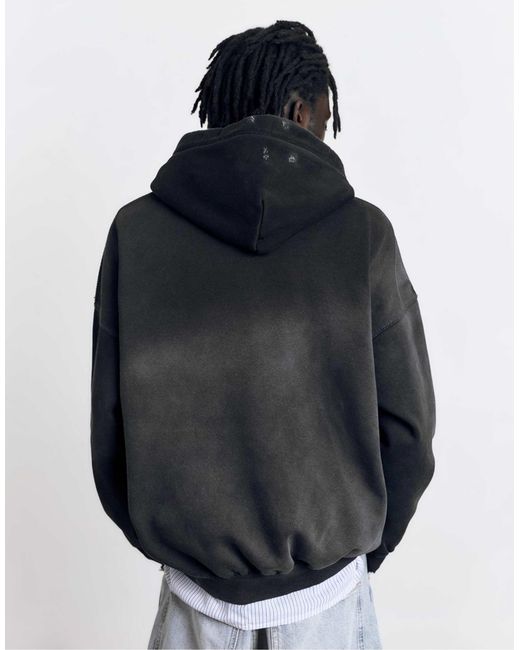 Sweat à capuche délavé Pull&Bear pour homme en coloris Blue