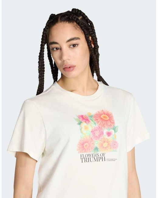Adidas Originals White Floral Loose Graphic T-shirt 2