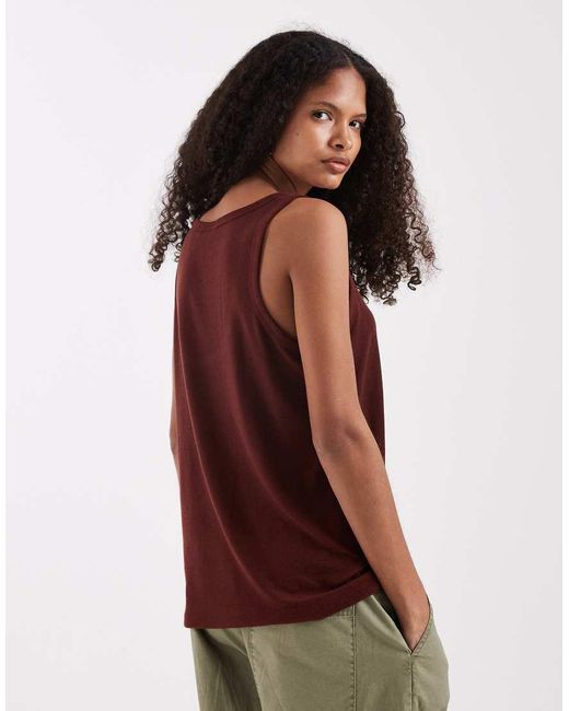 ASOS Red Sheer Loose Fit Scoop Neck Vest