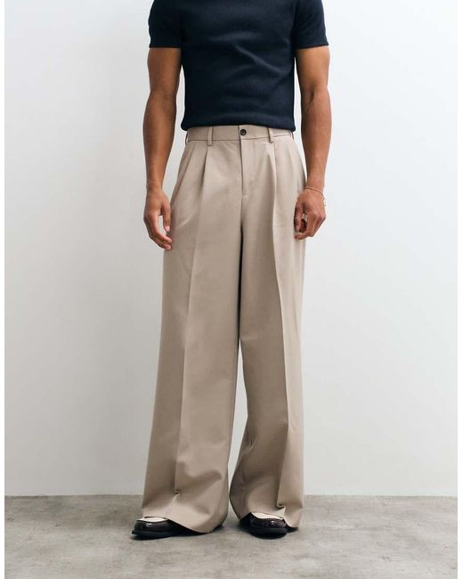 ASOS Multicolor Tailored Loose Leg Pants With Double Pleats for men