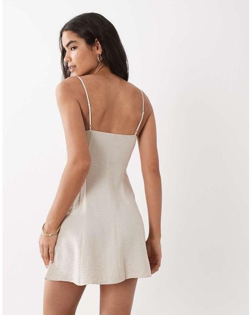 Mango White Strappy Mini Dress