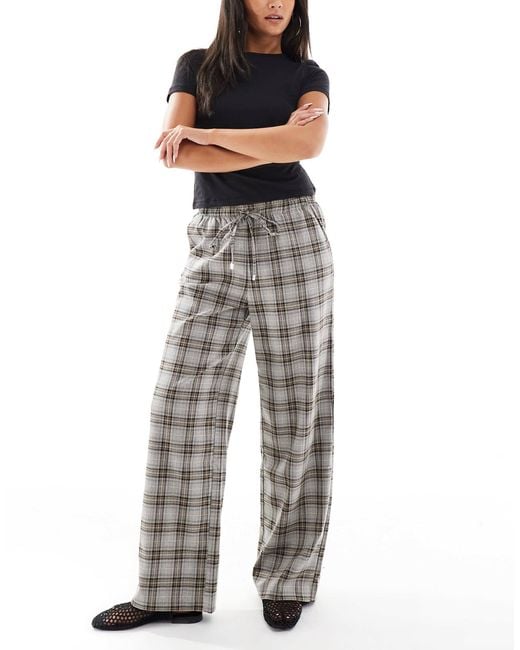 ONLY Gray Pull On Wide Leg Trousers
