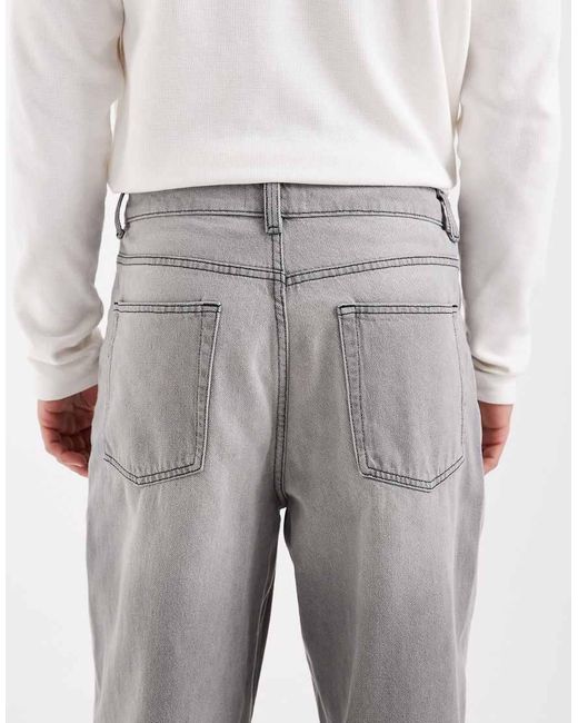 ASOS Gray Loose Straight Jeans for men