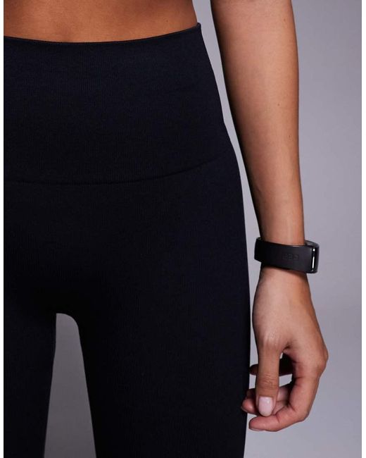 4505 Blue Petite Seamless Baby Rib High Waist Gym Leggings