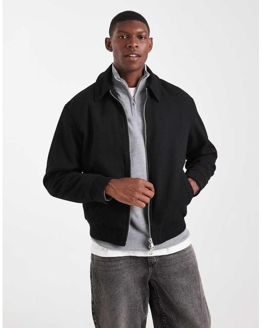 Jack & Jones Black Harrington Bomber Jacket for men