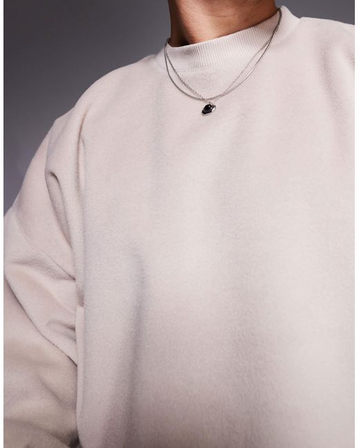 ASOS – oversize-sweatshirt aus strukturiertem fleece in Gray für Herren