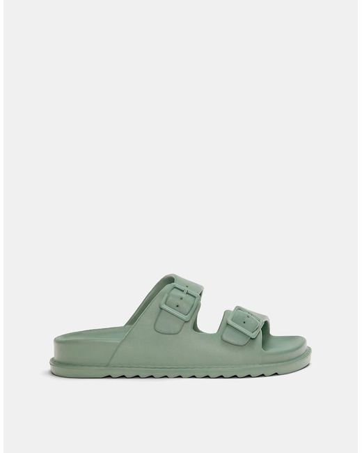 Sandali Gommati Verdi Con Fibbia di Pull&Bear in Green da Uomo