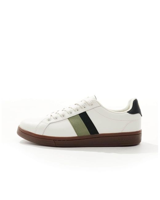 B721 - baskets en cuir avec bandes - blanc Fred Perry pour homme en coloris White
