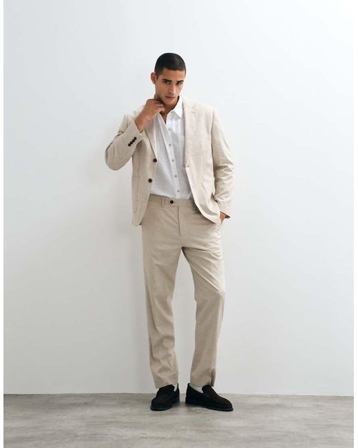 SELECTED Natural Co-ord Linen Blend Regular Suit Jacket for men