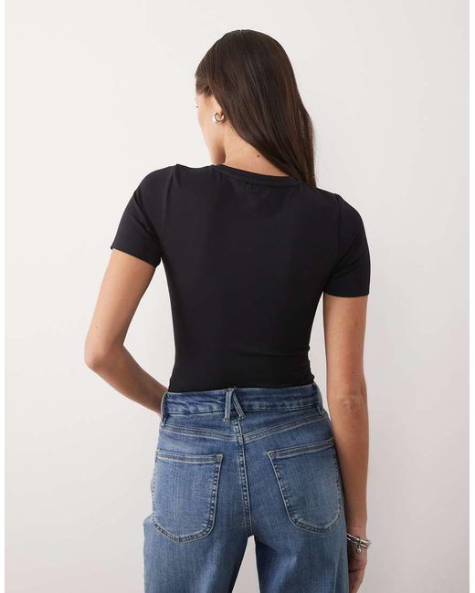 GOOD AMERICAN Blue Sculpting Tee Bodysuit