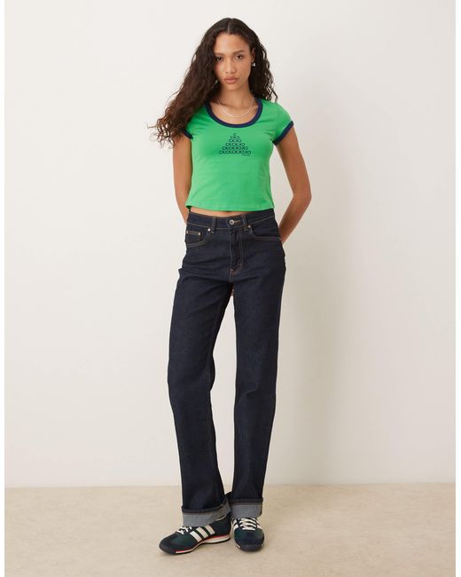 Calvin Klein Green – knapp geschnittenes ringer-t-shirt