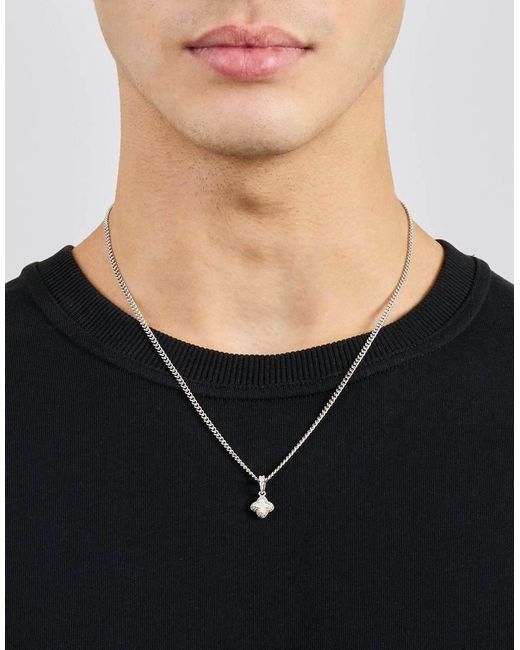 CERNUCCI Metallic Mother Of Pearl Motif Cuban Necklace for men