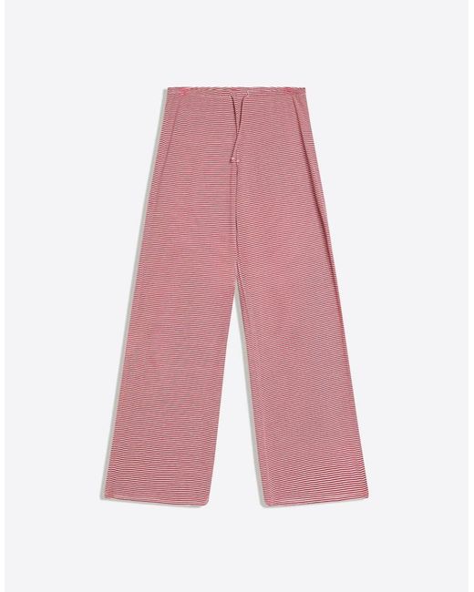 Bershka Red Petite Straight Print Trousers
