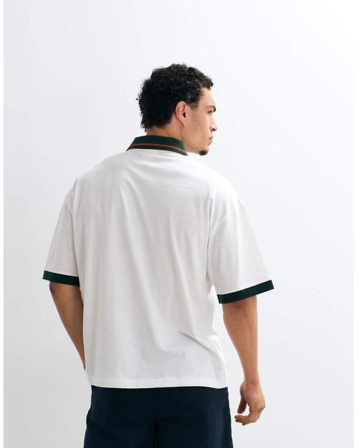 ASOS White Oversized Polo With Dunlop Tennis for men