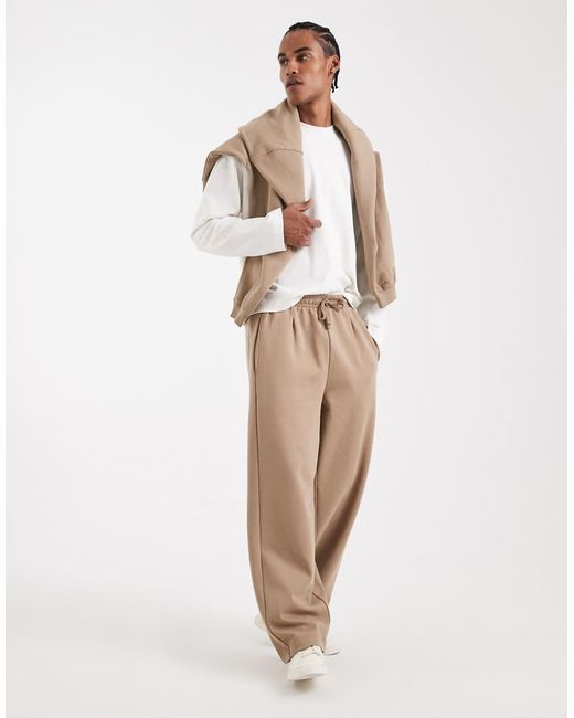 ASOS Natural Circular Design Collection Heavyweight Horseshoe jogger for men