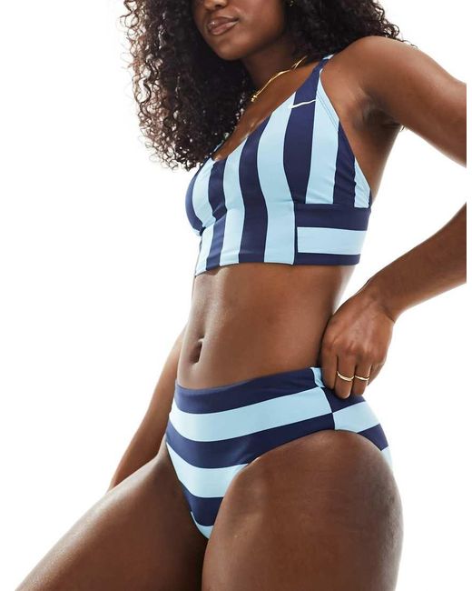 Nike Blue Statement Stripe Hipster Bikini Bottoms