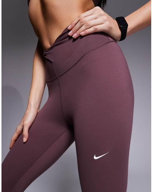 Nike Purple Nike One Training Dri-fit Wrap Waist 7/8 leggings