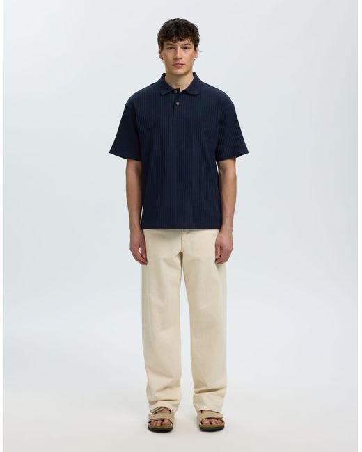 SELECTED – polohemd in Blue für Herren