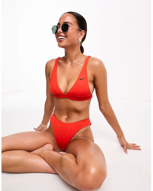 Nike Red Essentials Sling Bikini Bottoms