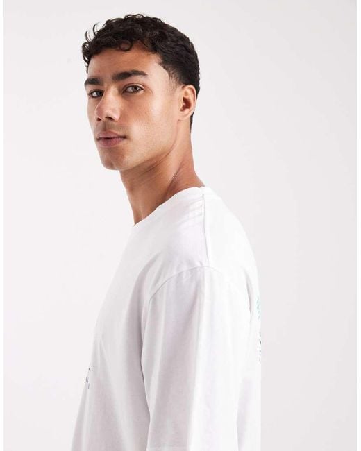 Camiseta Blanca Extragrande Con Estampado Japonés En La Espalda De -Blanco Jack & Jones de hombre de color White