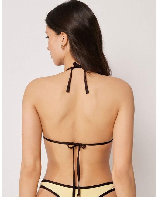 Calzedonia Natural Triangle Bikini Top Bicolor Piping
