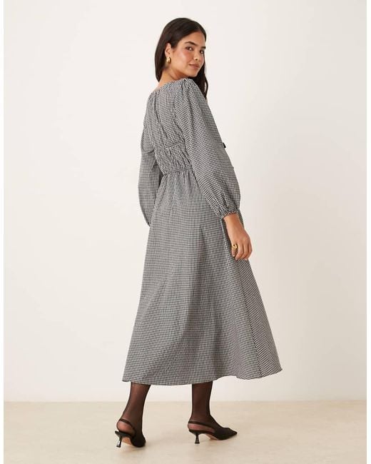 Glamorous Gray Tie Front Maxi Dress
