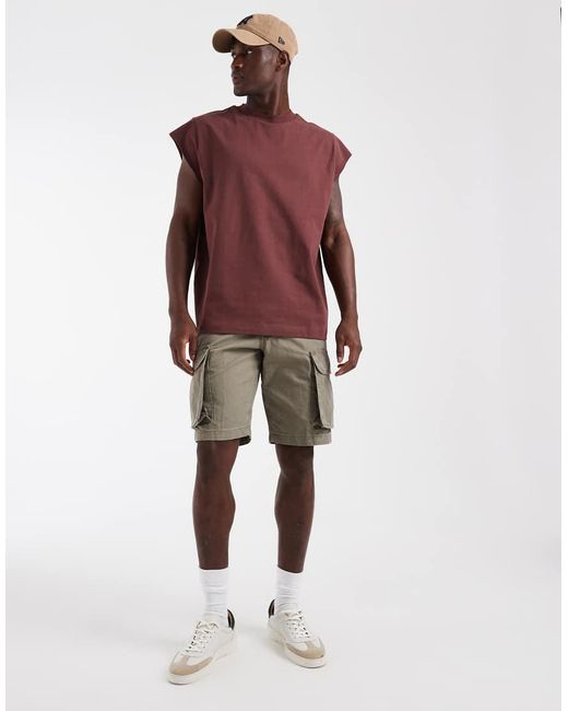 ASOS Purple Heavyweight Boxy Oversized Tank With Cap Sleeves for men
