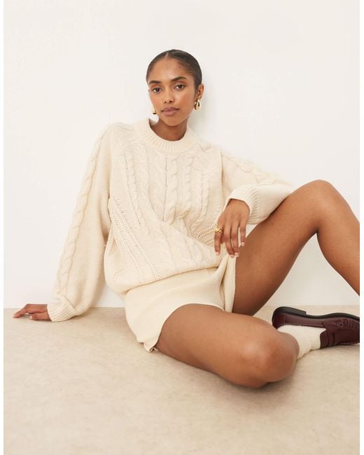 JJXX Natural Cable Knit Jumper