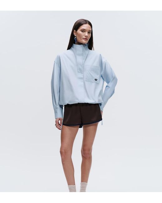adidas Originals x ASOS Blue Oversized Funnel Neck Shirt