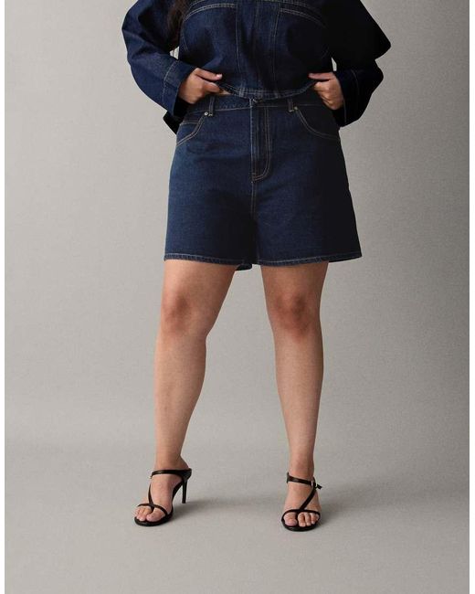 ASOS Blue Asos Design Curve Denim Dad Short