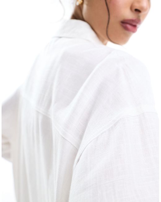 ASOS White Relaxed Shirt With Linen