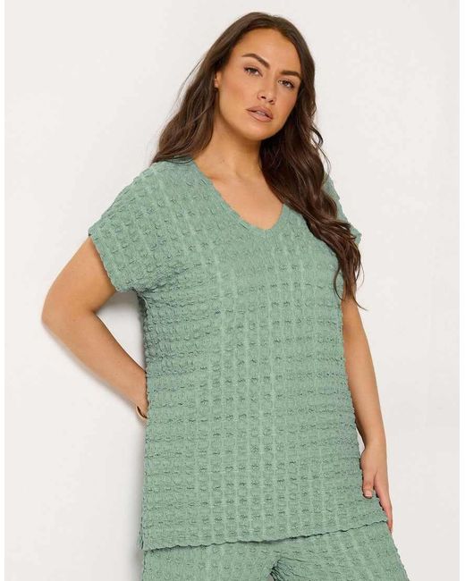 Yours Clothing Green Bubble Textured T-Shirt