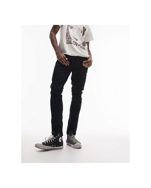 Topman Black Stretch Skinny Jeans for men