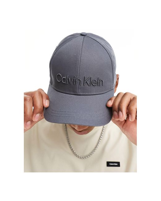 Calvin Klein Gray Embroidered Baseball Cap for men
