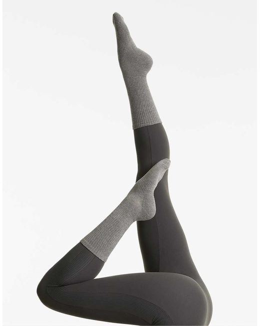 Oysho White 2 Pairs Of Classic Cotton Blend Yoga And Pilates Socks