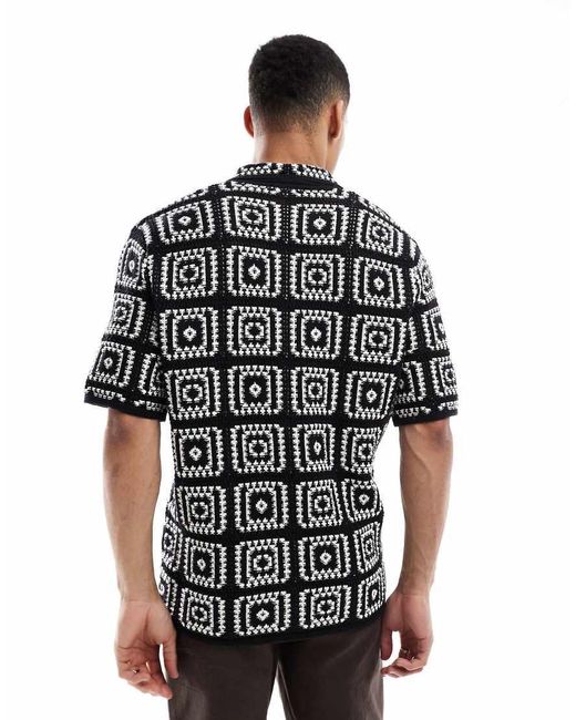 Only & Sons Gehaakt Overhemd in het Black voor heren