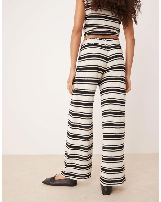ASOS White – gestreifte strickhose