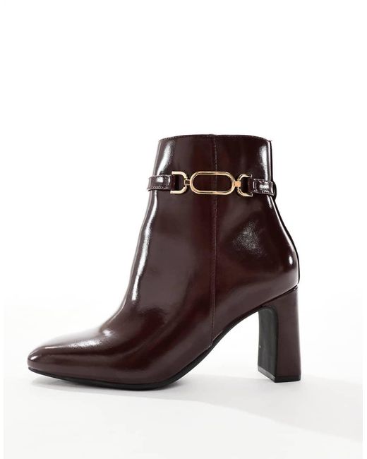 New Look Black Buckle Heeled Boot