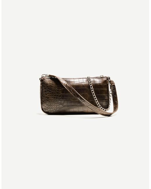 Bershka Brown – kleine schultertasche aus kunstleder