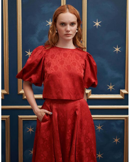 Sister Jane Jacquard Top Co-ord in Red | Lyst