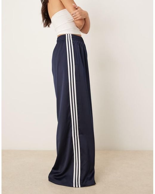 Adidas Originals Blue Wide Leg Satin Joggers