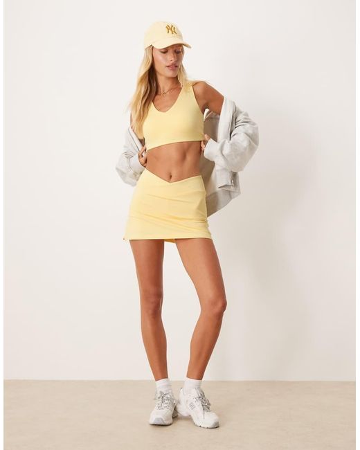 4505 Gray Wrap Waist Tennis Skirt With Under Short And Phone Pocket