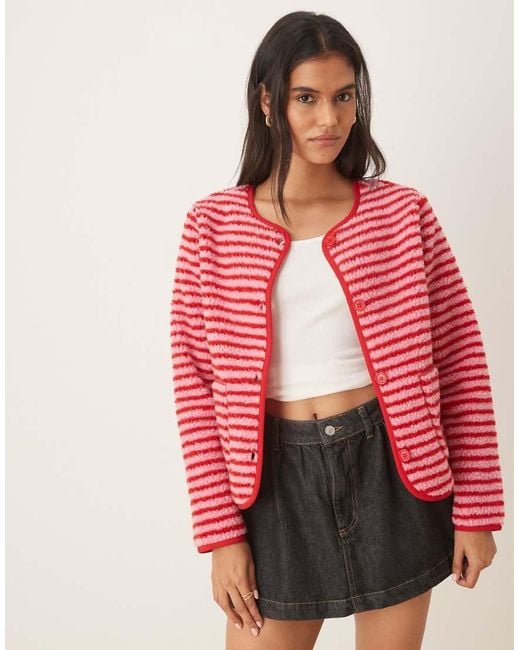 Threadbare Pink Borg Jacket