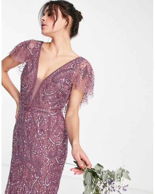 i need a bridesmaid dress Women's Royal Queen Rq7931 Embellished Sleeveless V Neck Mermaid Formal Prom 2026 Gown Blush Pink Size 16